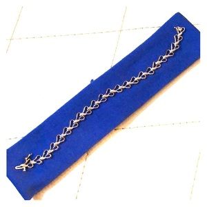 White and Yellow Gold and Diamond Heart Bracelet